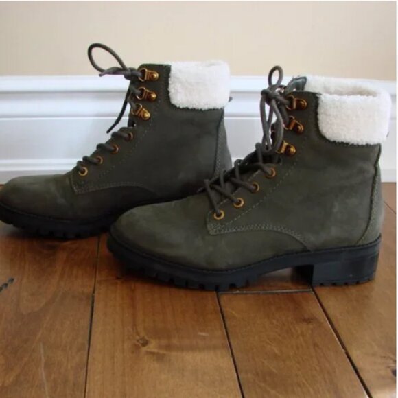 Aldo Rhaymma Boots Olive Green Hiking Combat Lug Sole Ankle NEW IN BOX Size 7 - Picture 5 of 14